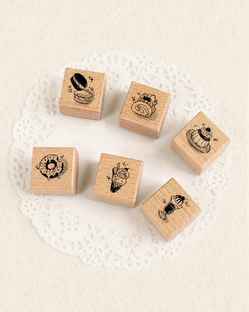 Afternoon Tea Dessert — Wooden Stamp Set of 6