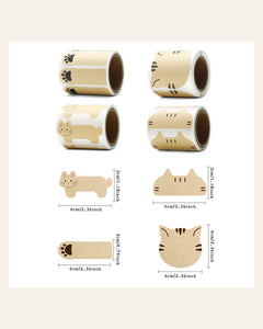 If Life Were a Cat — Writable Kraft Label Sticker Set of 4