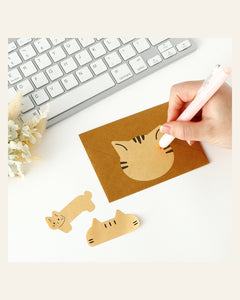 If Life Were a Cat — Writable Kraft Label Sticker Set of 4