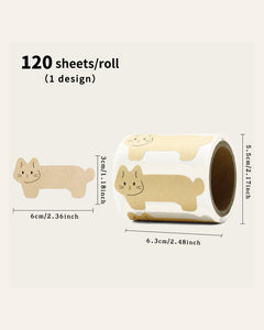If Life Were a Cat — Writable Kraft Label Sticker Set of 4