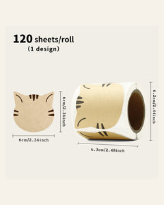 If Life Were a Cat — Writable Kraft Label Sticker Set of 4