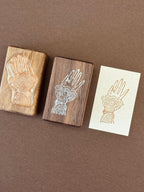 Vintage Elegant Hands Wooden Rubber Stamp Set of 3 – Lace Cuff Stamps for Junk Journaling, Scrapbooking & Card Making