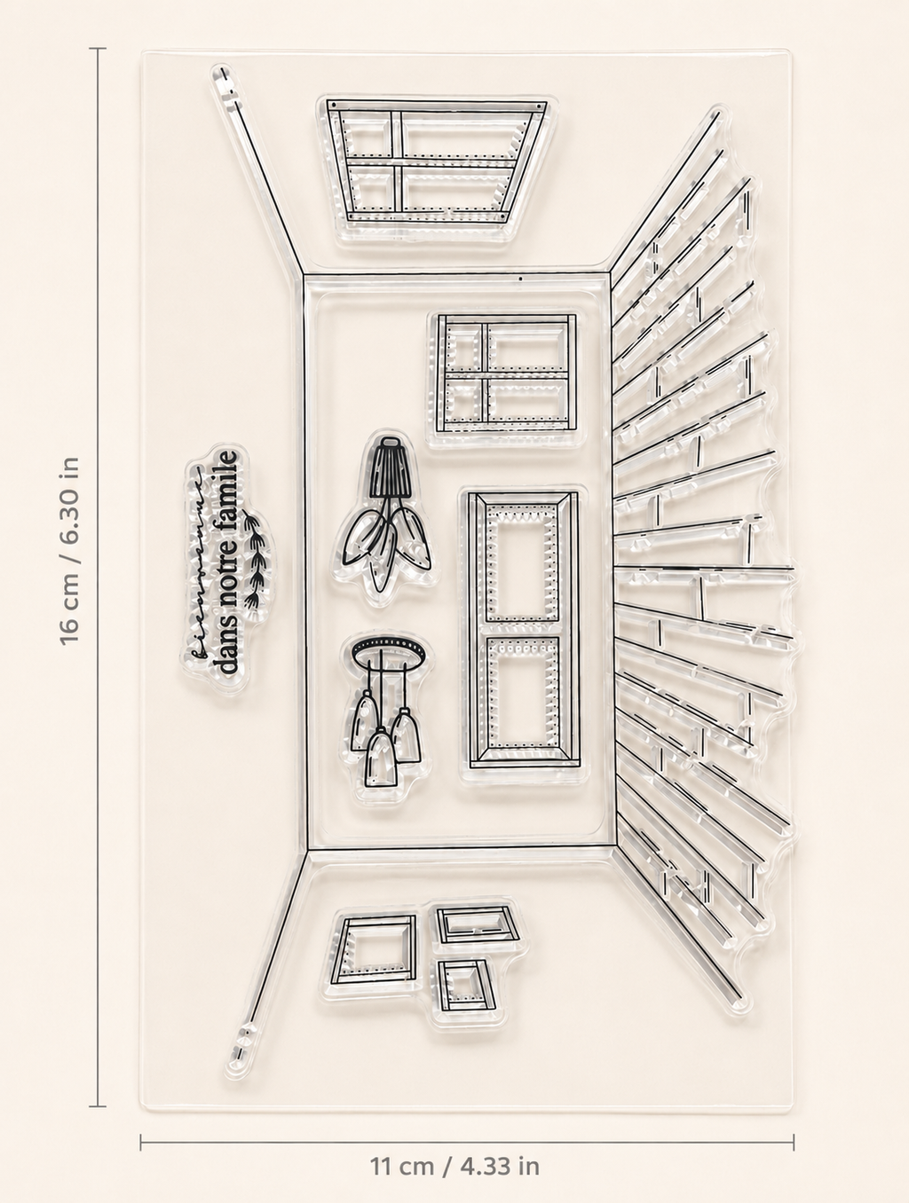 A Room to Remember – 8-Piece HA Room to Remember – 7-Piece Home Interior Clear Stamp Set with Acrylic Block for Junk Journaling, Scrapbooking & Scene Making