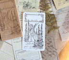 Vintage Garden Fairy Wooden Rubber Stamp – Floral Ex Libris Stamp for Junk Journaling & Scrapbooking