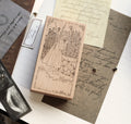 Vintage Garden Fairy Wooden Rubber Stamp – Floral Ex Libris Stamp for Junk Journaling & Scrapbooking
