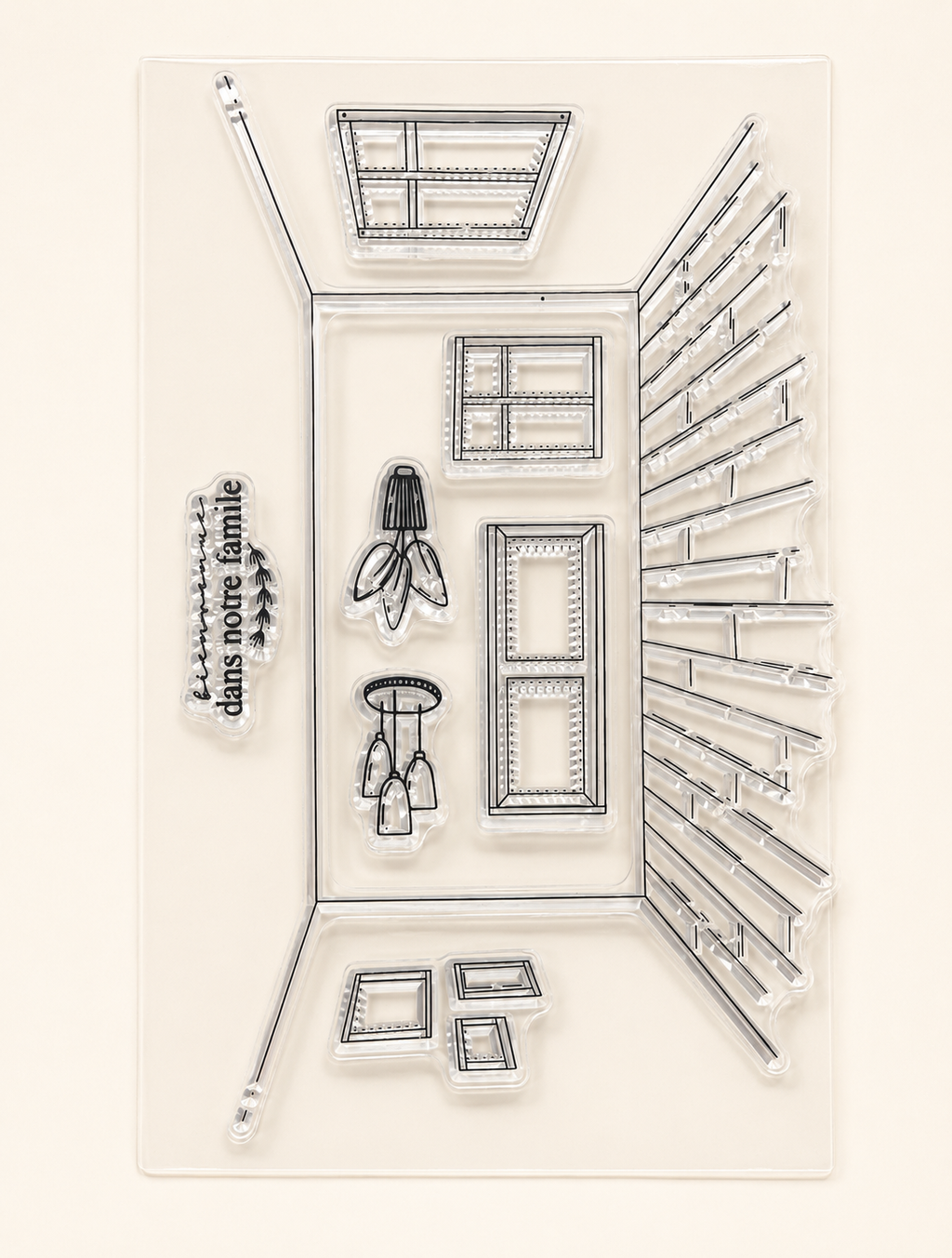 A Room to Remember – 8-Piece HA Room to Remember – 7-Piece Home Interior Clear Stamp Set with Acrylic Block for Junk Journaling, Scrapbooking & Scene Making