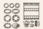 The Vintage Tea Room – Clear Silicone Stamp Sets with Acrylic Block for Junk Journaling, Scrapbooking & Card Making
