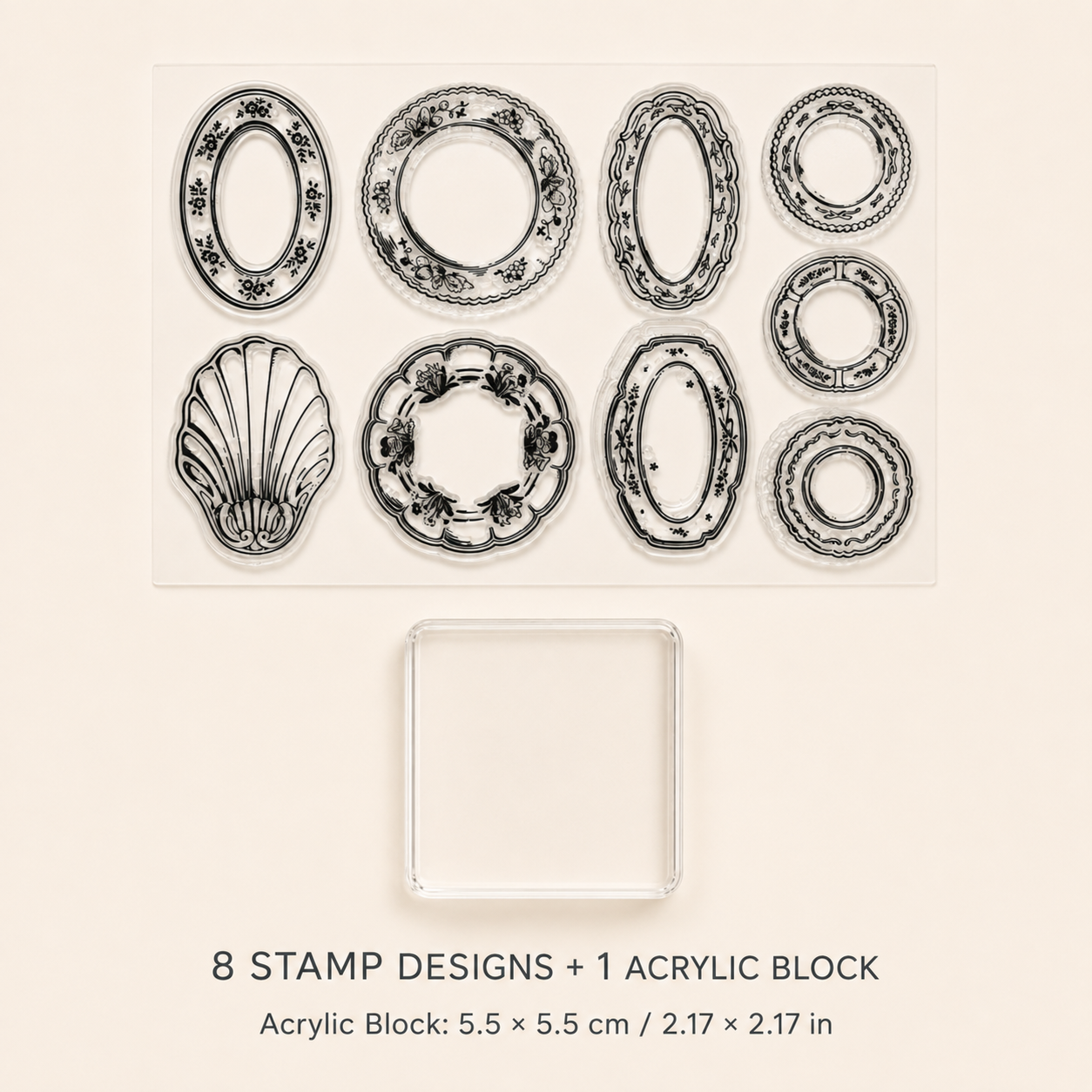 The Vintage Tea Room – Clear Silicone Stamp Sets with Acrylic Block for Junk Journaling, Scrapbooking & Card Making