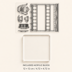 The Vintage Tea Room – Clear Silicone Stamp Sets with Acrylic Block for Junk Journaling, Scrapbooking & Card Making