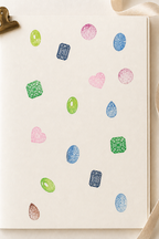 The Jewel Box – Set of 10 Acrylic-Mounted Gemstone Stamps for Junk Journaling, Scrapbooking & Card Making