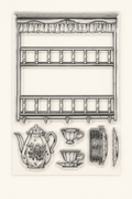 The Vintage Tea Room – Clear Silicone Stamp Sets with Acrylic Block for Junk Journaling, Scrapbooking & Card Making