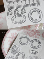 The Vintage Tea Room – Clear Silicone Stamp Sets with Acrylic Block for Junk Journaling, Scrapbooking & Card Making