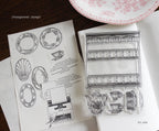 The Vintage Tea Room – Clear Silicone Stamp Sets with Acrylic Block for Junk Journaling, Scrapbooking & Card Making