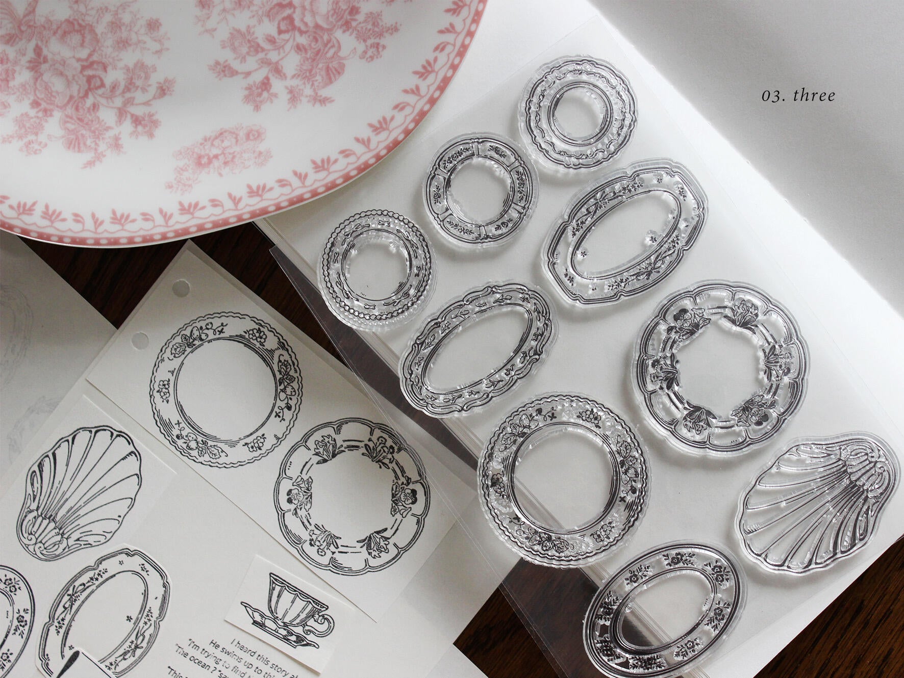 The Vintage Tea Room – Clear Silicone Stamp Sets with Acrylic Block for Junk Journaling, Scrapbooking & Card Making