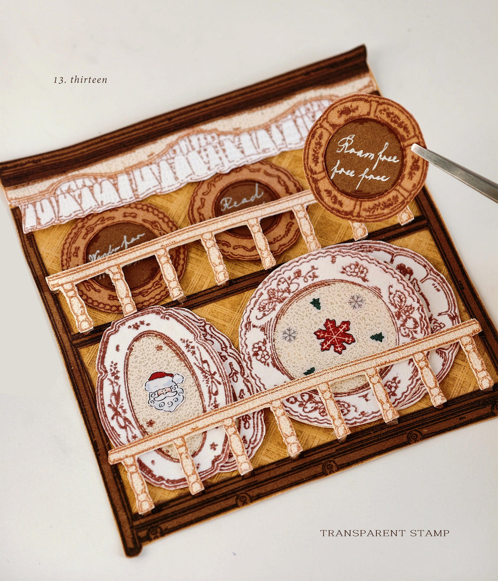 The Vintage Tea Room – Clear Silicone Stamp Sets with Acrylic Block for Junk Journaling, Scrapbooking & Card Making