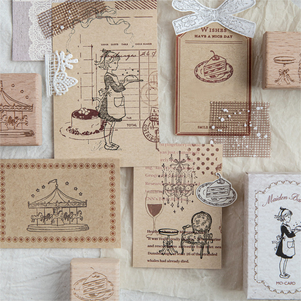 Paper & Petal French Dream Collection | Dreamy Vintage Wooden Stamps for Junk Journal & Scrapbooking